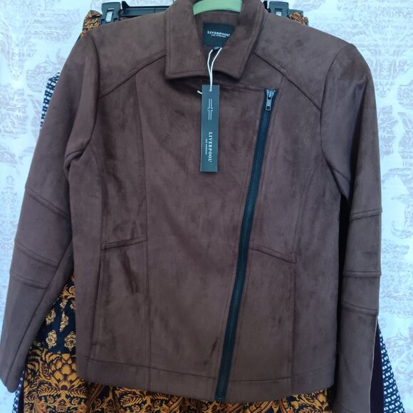 Women's Chocolate Brown Faux Suede Jacket - Picture 2 of 7